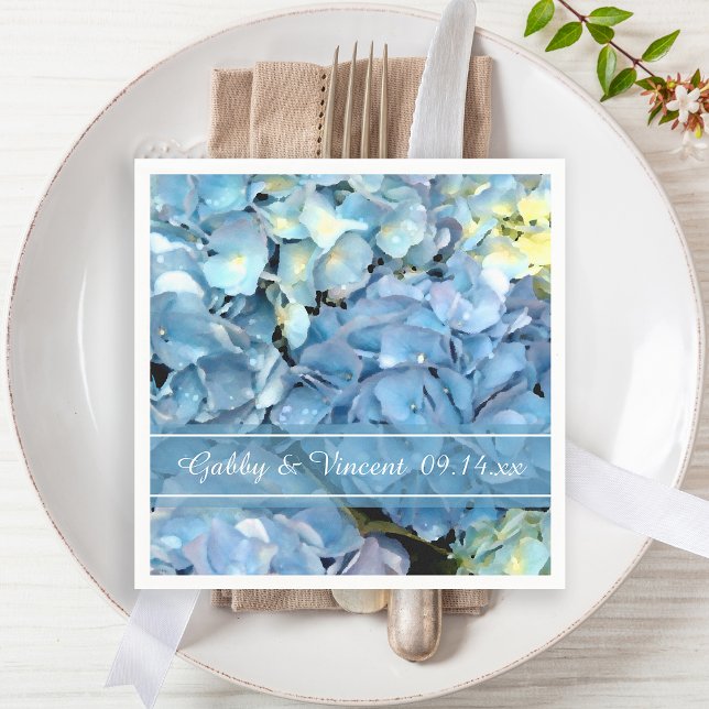 Servilleta De Papel Hidrangea Azul Boda floral (Subido por el creador)