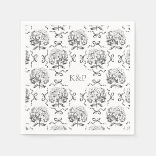 Servilleta De Papel Hidrangea del tocador preppy doblar con nombre