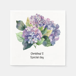 Servilleta De Papel Hidrangea flores flora florista amante acuarela