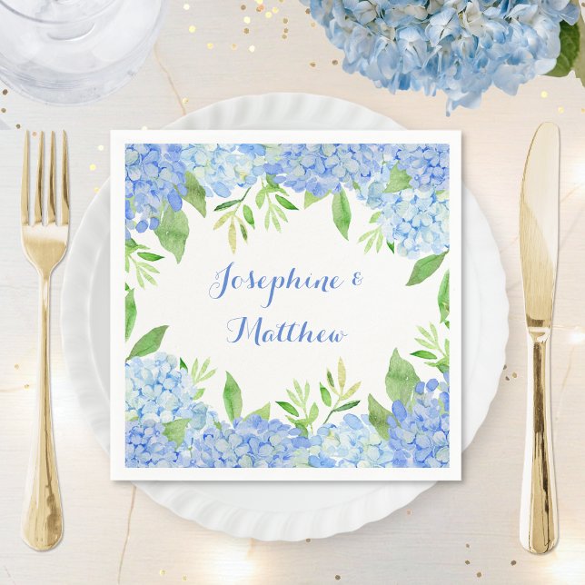 Servilleta De Papel Hidrangea Hidracusia Boda floral azul (Subido por el creador)
