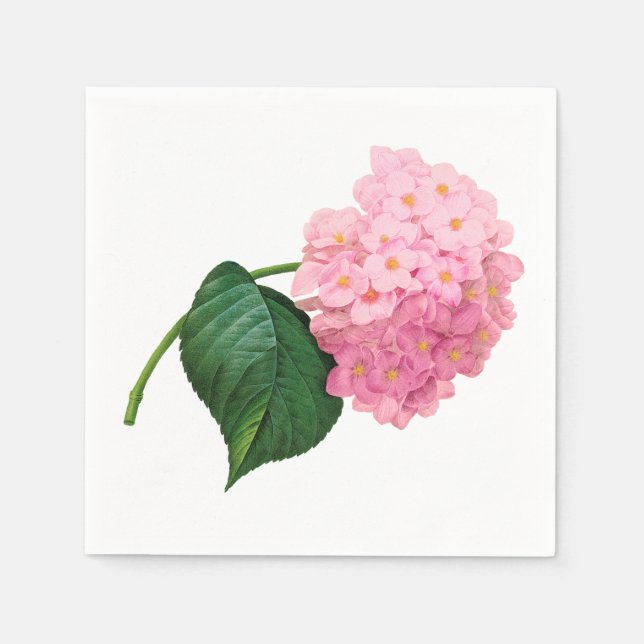 Servilleta De Papel Hídrangea rosa Personalizado Napkin estándar blanc (Anverso)
