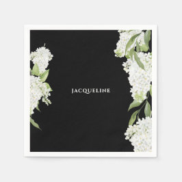 Servilleta De Papel Hidrángulos blancos negros Ducha de novia