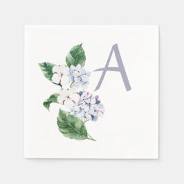 Servilleta De Papel HIDROANGEA de primavera con carta personalizable