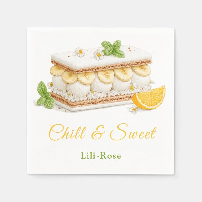 Servilleta De Papel Hielo Crema Sandwich Day Watercolor (Anverso)