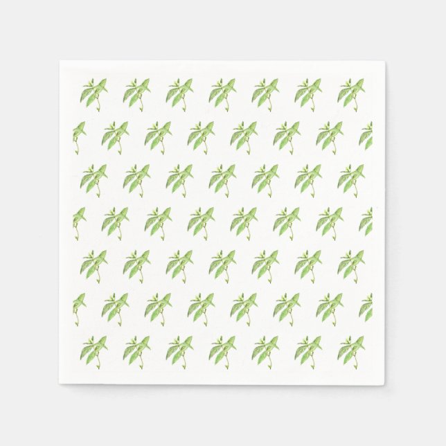 Servilleta De Papel Hierba de menta plantas botánicas jardinería verde (Anverso)