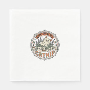 Servilleta De Papel Hierba Gata Gato Hierba Vintage Vector Arte Diseño