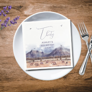 Servilleta De Papel Hígado paisajístico Hitos Papel de cumpleaños Napk