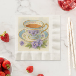 Servilleta De Papel High Tea Napkins | Vintage Teacup & Pansies