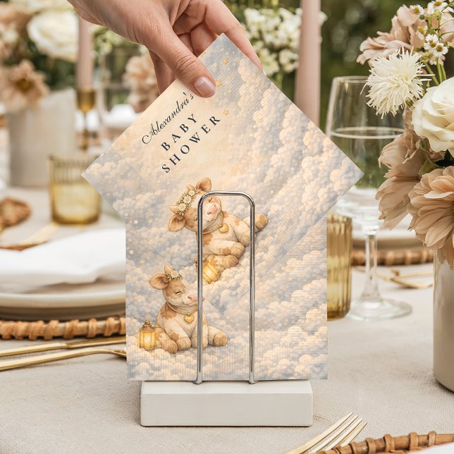 Servilleta De Papel Highland Cow Floral Baby Shower (Subido por el creador)