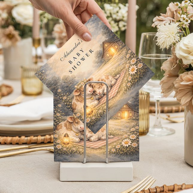 Servilleta De Papel Highland Cow Meadow Baby Shower (Subido por el creador)