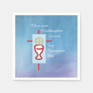 Servilleta De Papel Hija, primera comunión, turquesa