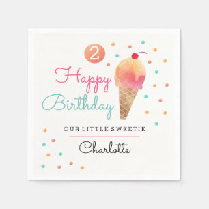 Servilleta De Papel Hijos Fiestas de helado Napkins Fiesta de cumpleañ