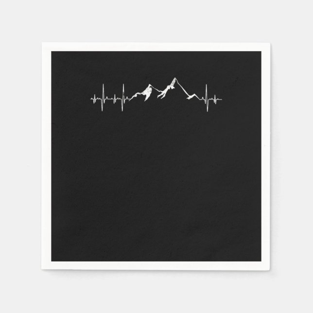 Servilleta De Papel Hiking Mountain Heartbeat Heartbeat (Anverso)