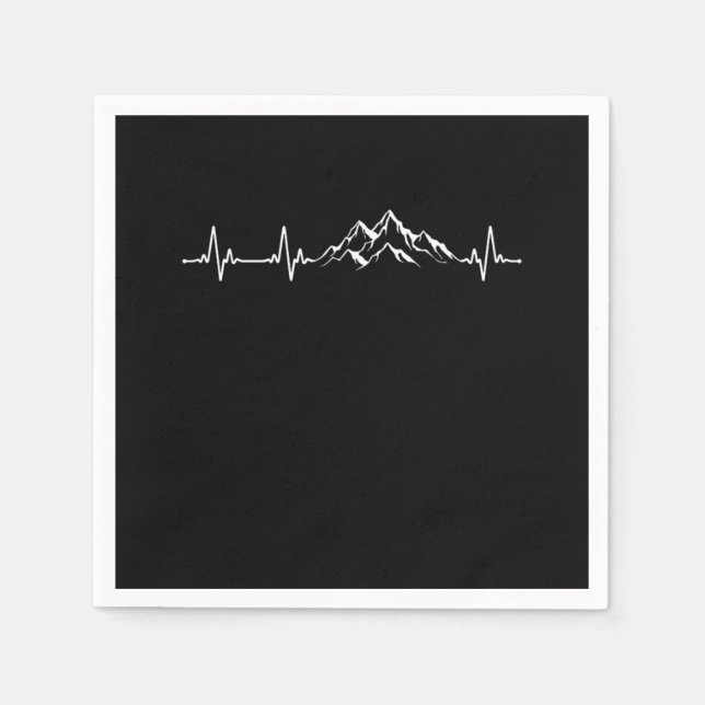 Servilleta De Papel Hiking Mountain Heartbeat Heartbeat (Anverso)