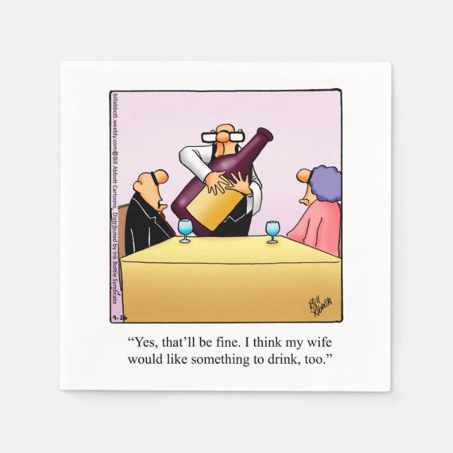 Servilleta De Papel Hilarious Wine Humor Fiesta Napkins (Anverso)