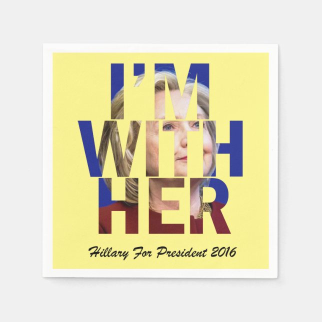 Servilleta De Papel Hillary Clinton Para Presidente (Anverso)
