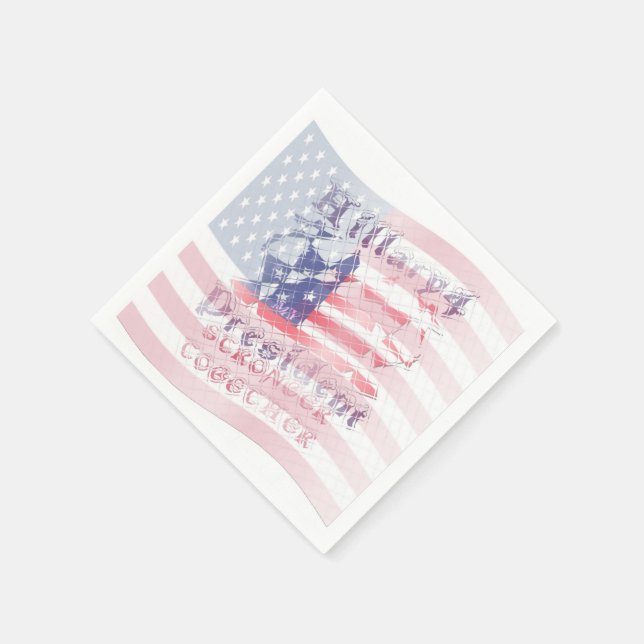 Servilleta De Papel Hillary USA Flag Country Napkins (Borde)