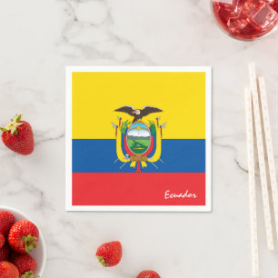 Servilleta De Papel Hinchas de la bandera de Ecuador y de la moda y el