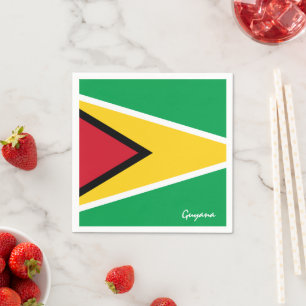 Servilleta De Papel Hinchas de la bandera de Guyana y los aficionados 
