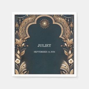 Servilleta De Papel Hindi Henna Mehndi Ducha de novias al estilo indio