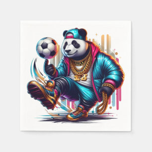 Servilleta De Papel Hip Hop Panda Fútbol Fútbol Americano Deportes de 