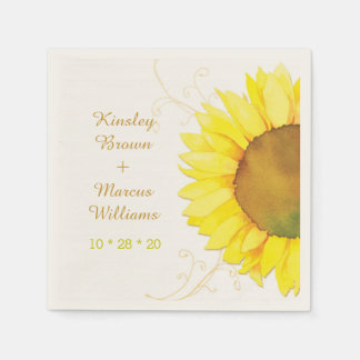 Servilleta De Papel Hip Swirls y Sunflower Boda