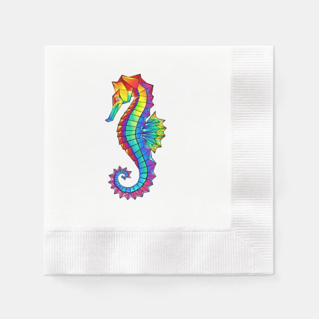Servilleta De Papel Hipoahoría marino poligonal arcoiris (Anverso)