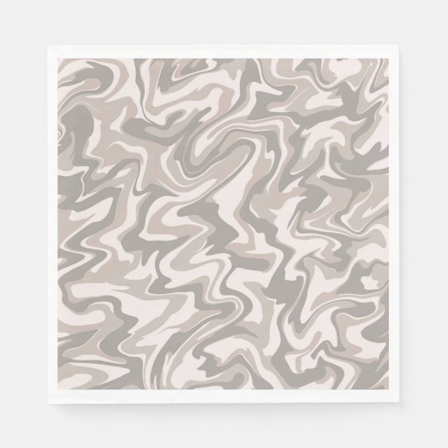 Servilleta De Papel Hippie 70 Gray Marble Liquid Swirl Boho Patrón (Anverso)