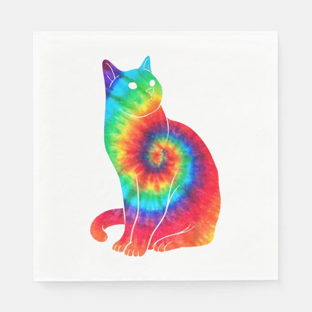 Servilleta De Papel Hippie arcoiris del ojo del gato (Anverso)