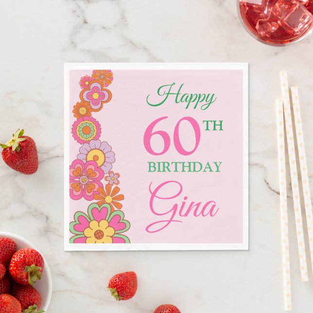 Servilleta De Papel Hippie Groovy Retro 60 (In situ)