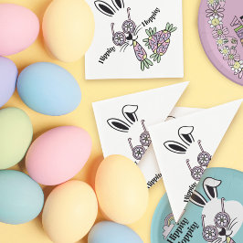 Servilleta De Papel Hippity Hoppity Flower Power Bunny Easter Napkins