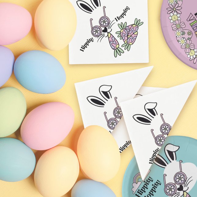 Servilleta De Papel Hippity Hoppity Flower Power Bunny Easter Napkins (Subido por el creador)