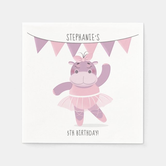 Servilleta De Papel Hippo Ballerina Napkins (Anverso)