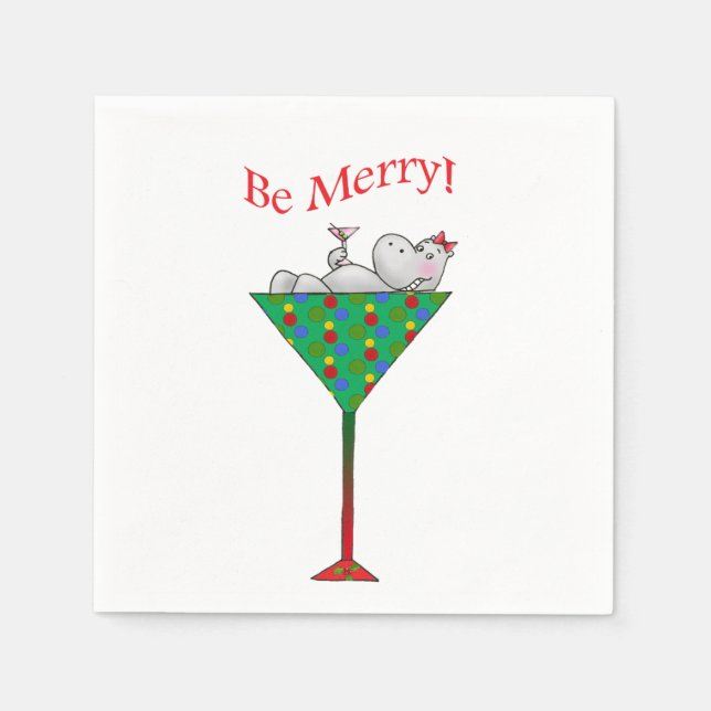Servilleta De Papel Hippo de Tipsy-tini (Anverso)