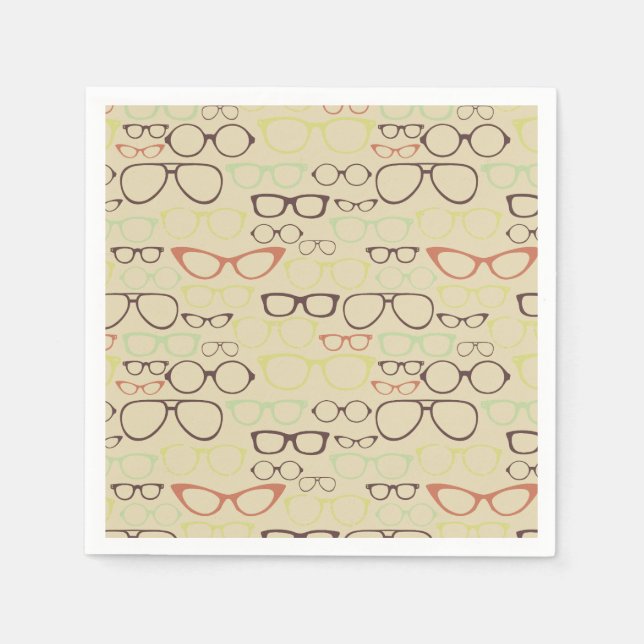 Servilleta De Papel Hipster de Eyeglass Retro (Anverso)