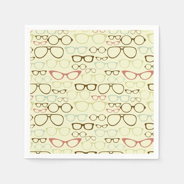 Servilleta De Papel Hipster de Eyeglass Retro (Anverso)