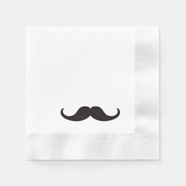 Servilleta De Papel Hipster Mustache | (Anverso)
