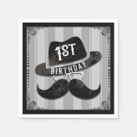 Hipster Sr. Mustache Gorra Glasses 1º cumpleaños u