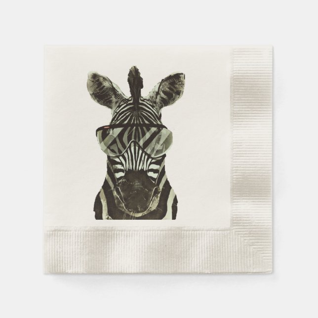 Servilleta De Papel Hipster Zebra (Anverso)