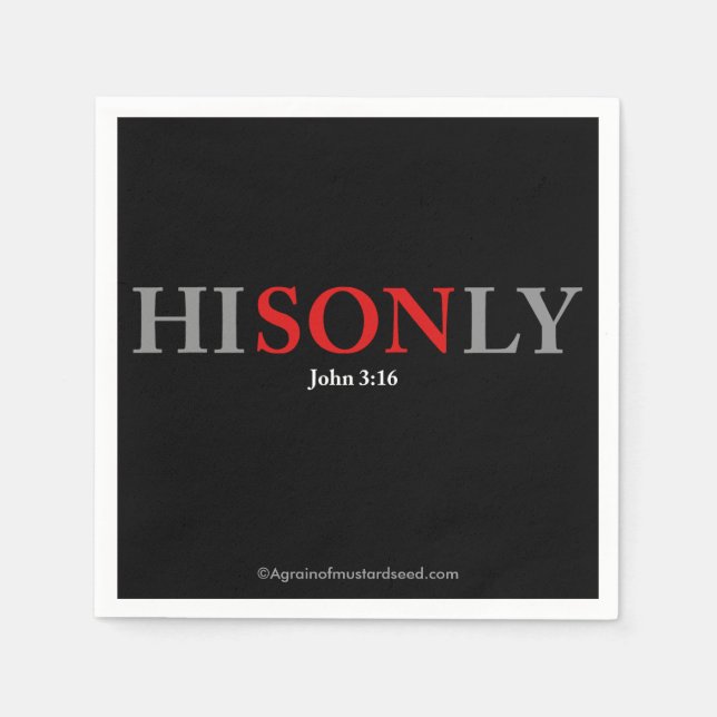 Servilleta De Papel HISONLY John 3:16 (Anverso)