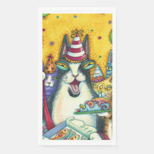 SERVILLETA DE PAPEL HISS N' FITZ GATOS, KITTENS, MICE, DIVERTIDO CUMPL