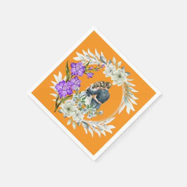 Servilleta De Papel Historia de amor eterna naranja (Borde)