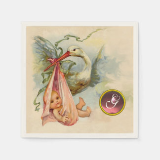 SERVILLETA DE PAPEL HISTORIAL NIÑA CHICA DUCHA ROPA GEM STONE MONOGRAM