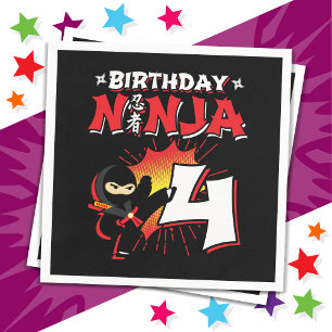 Servilleta De Papel Historieta de 4 años al estilo Ninja