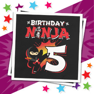 Servilleta De Papel Historieta de 5 años estilo Ninja 5º cumpleaños