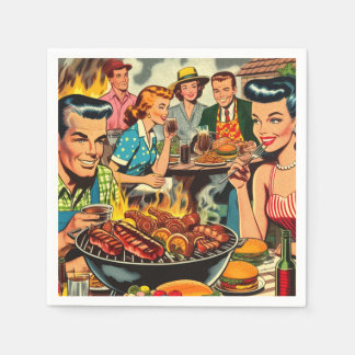 Servilleta De Papel Historietas de parrillada de época