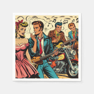Servilleta De Papel Historietas de rock y Roll de los años 50