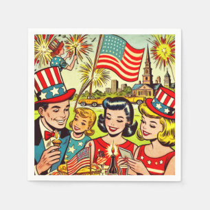 Servilleta De Papel Historietas familiares del 4 de julio