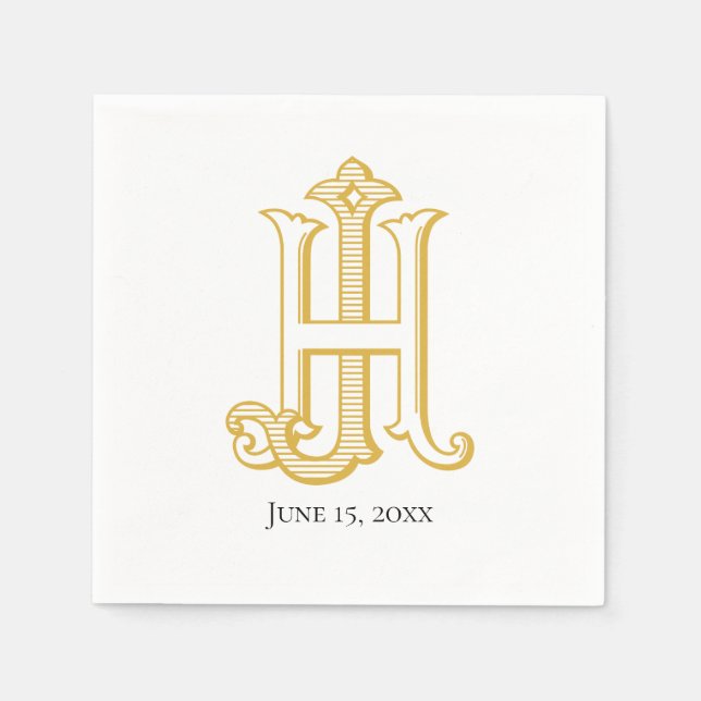 Servilleta De Papel HJ Monograma o JH Monograma Napkins (Anverso)