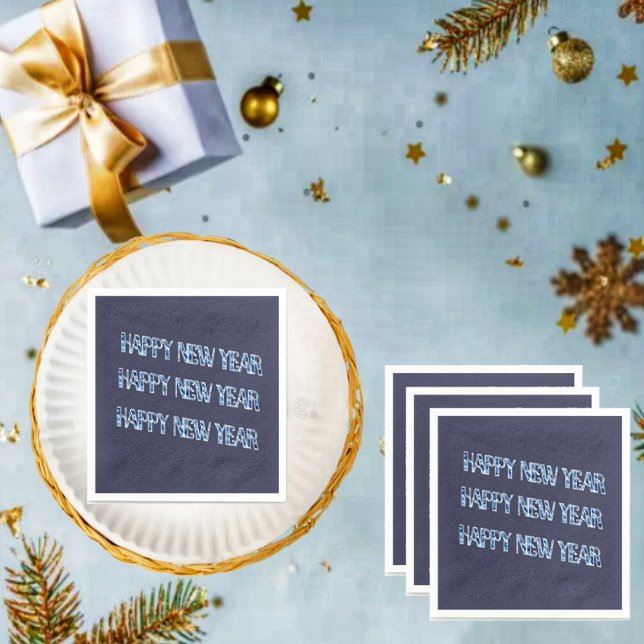 Servilleta De Papel HNY-Blue Diamond (Set up your New Year's dining table, and Celebrate, with these HNY Blue Diamond Paper Napkins!)